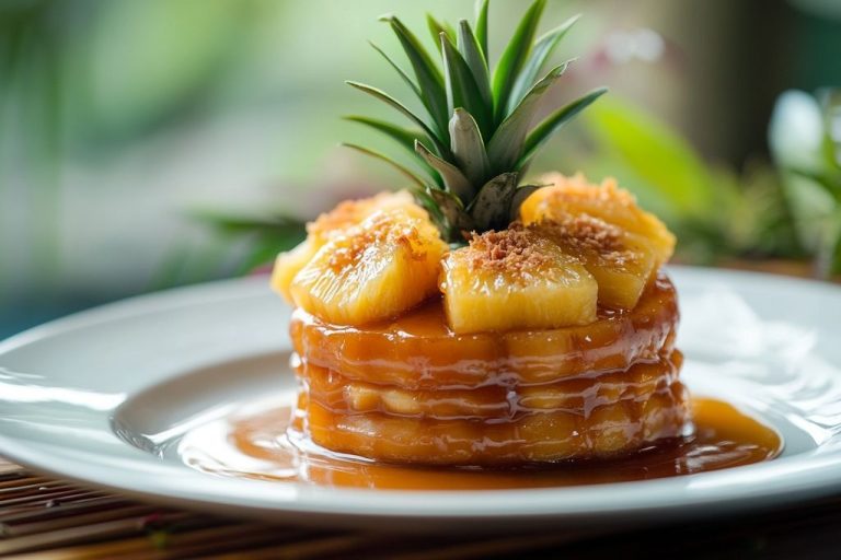 Ananas caramélisé au rhum et au sucre de canne : une délicieuse poêlée tropicale