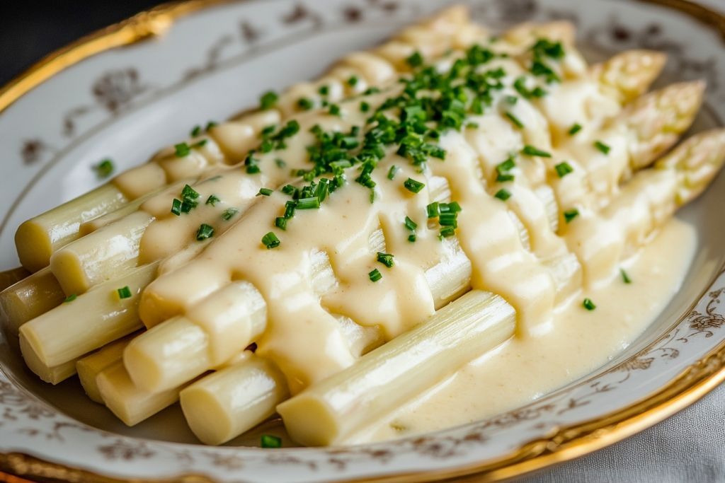 Délicieuses asperges blanches à la mode flamande