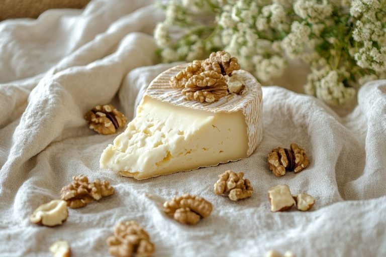 Fromage frais et croquant de noix