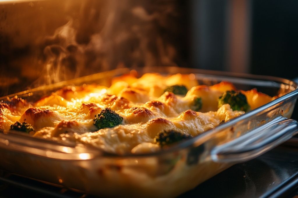 Gratin savoureux de pommes de terre et brocoli agrémenté de chorizo